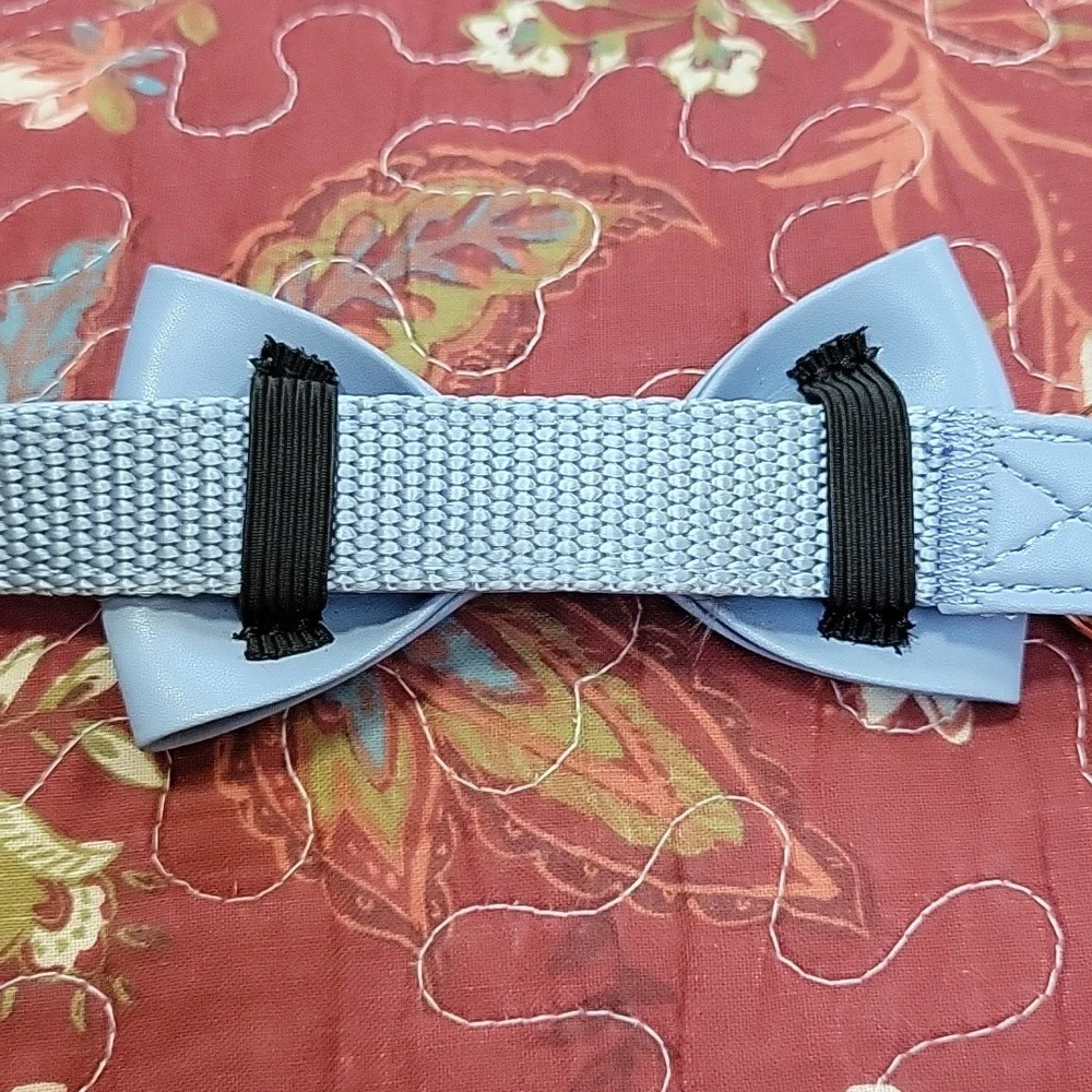NWOT- Adjustable Leather Bow Tie Dog Collar